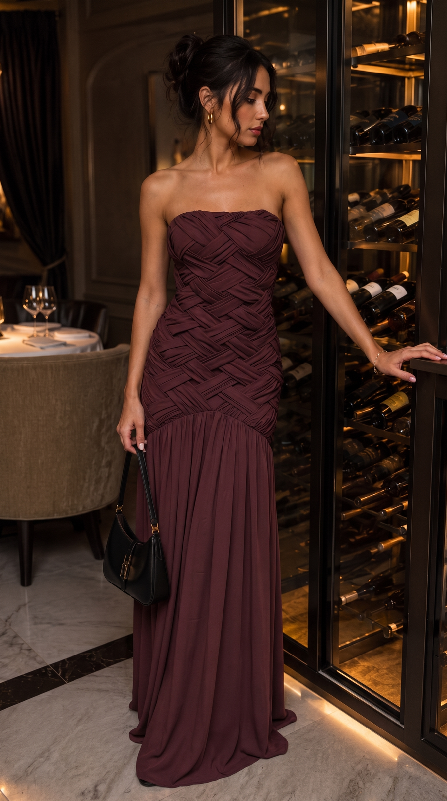 Lilibet | Strapless Ruched Maxi Dress – Evening Bandeau Draped Floor Length