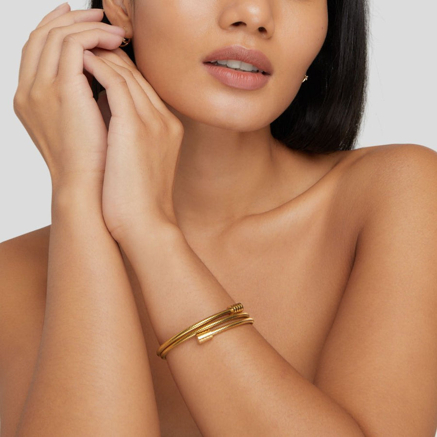 Moriah | Spiral Bracelet – Casual Layered Coil Wrap Open End Statement