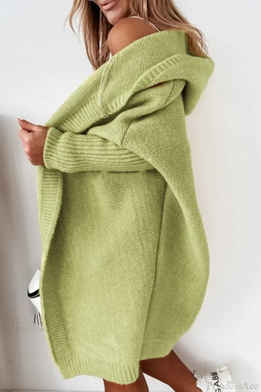 Yasmin | Oversized Hooded Cardigan – Open Front Long Sleeve Knit Layer