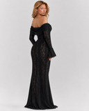 Oksana | Floral Lace Maxi Dress – Evening Asymmetric Neck Sheer Bodice High Slit