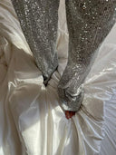 Haisley | Sequin Wide Leg Pants – Evening High Rise Full Length Sparkle