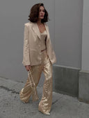Haisley | Sequin Wide Leg Pants – Evening High Rise Full Length Sparkle