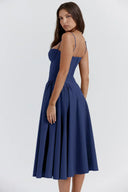 Calliope | Midi – Spaghetti Strap Bustier Corset Full A-Line Wedding Guest Dress