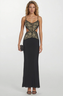 Celeste | Lace Bodice Cut Out Maxi – Spaghetti Strap V Neck Evening Summer Dress
