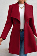 Meredith | Waterfall Lapel Coat – Long Sleeve Open Front