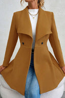 Meredith | Waterfall Lapel Coat – Long Sleeve Open Front
