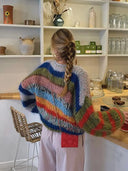 Adair | Oversized Striped Knit Sweater – Crew Neck Drop Shoulder Long Sleeve