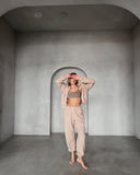 Aiyana | Fleece Two Piece Set – Casual Zip Jacket Long Sleeve Wide Leg Pants