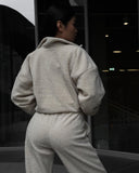 Aiyana | Fleece Two Piece Set – Casual Zip Jacket Long Sleeve Wide Leg Pants