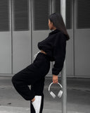 Aiyana | Fleece Two Piece Set – Casual Zip Jacket Long Sleeve Wide Leg Pants