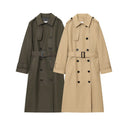 Alexandra | Classic Solid Trench Coat – Double Breasted Belted Longline