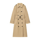 Alexandra | Classic Solid Trench Coat – Double Breasted Belted Longline
