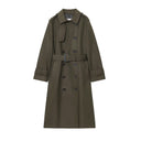 Alexandra | Classic Solid Trench Coat – Double Breasted Belted Longline