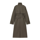 Alexandra | Classic Solid Trench Coat – Double Breasted Belted Longline