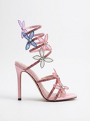 Alexis | Strappy High Heel Sandals – Rhinestone Floral Lace Up Party Shoes