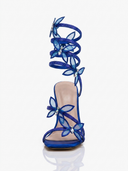 Alexis | Strappy High Heel Sandals – Rhinestone Floral Lace Up Party Shoes