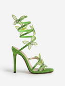 Alexis | Strappy High Heel Sandals – Rhinestone Floral Lace Up Party Shoes