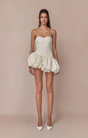 Alia | Strapless Mini – Ruched Bodice Bubble Skirt Cocktail Party Dress