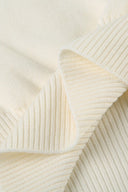 Alyson | Off Shoulder Knit Top – Cropped Ribbed Hem Long Batwing Sleeves
