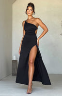 Amanda | Maxi – One Shoulder Ruched Waist High Split Body-Con Formal Evening Prom Dress