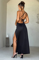 Amanda | Maxi – One Shoulder Ruched Waist High Split Body-Con Formal Evening Prom Dress