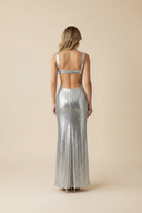Amelia | Sequin Maxi – Square Neck Side Cut-Out Bodycon Prom Evening Dress