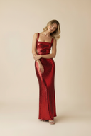 Amelia | Sequin Maxi – Square Neck Side Cut-Out Bodycon Prom Evening Dress