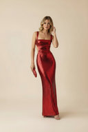 Amelia | Sequin Maxi – Square Neck Side Cut-Out Bodycon Prom Evening Dress