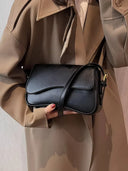 Amina | Minimalist Shoulder Bag – Asymmetric Flap Adjustable Strap