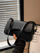 Amina | Minimalist Shoulder Bag – Asymmetric Flap Adjustable Strap