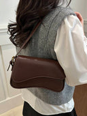 Amina | Minimalist Shoulder Bag – Asymmetric Flap Adjustable Strap