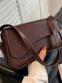Amina | Minimalist Shoulder Bag – Asymmetric Flap Adjustable Strap