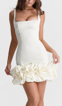 Annika | Square Neck Mini – Sleeveless Bodycon Ruffle Hem Party Cocktail Dress