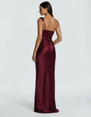 Anouk | Satin Maxi Dress – Evening One Shoulder Draped Neck Ruched Front