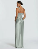 Anouk | Satin Maxi Dress – Evening One Shoulder Draped Neck Ruched Front