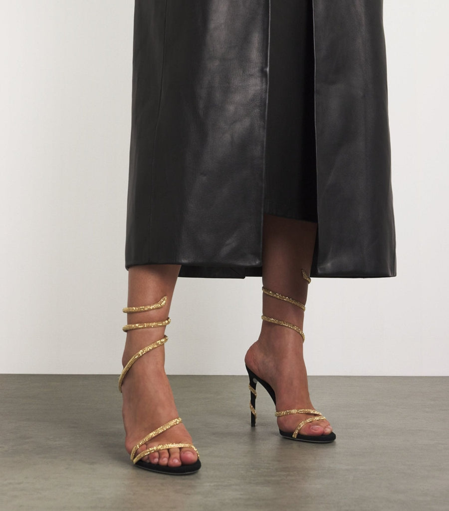 Antonia | Rhinestone Strappy Heels – Evening Spiral Ankle Wrap Stiletto