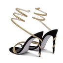 Antonia | Rhinestone Strappy Heels – Evening Spiral Ankle Wrap Stiletto