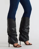 Arianne | Knee High Heels – Evening Open Toe Stiletto Ruched Shaft