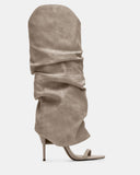 Arianne | Knee High Heels – Evening Open Toe Stiletto Ruched Shaft