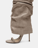 Arianne | Knee High Heels – Evening Open Toe Stiletto Ruched Shaft