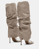 Arianne | Knee High Heels – Evening Open Toe Stiletto Ruched Shaft