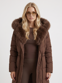 Arwen | Long Quilted Puffer Coat – Winter Hooded Drawstring Waist Zip Front