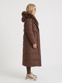 Arwen | Long Quilted Puffer Coat – Winter Hooded Drawstring Waist Zip Front
