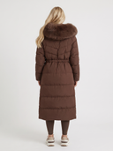 Arwen | Long Quilted Puffer Coat – Winter Hooded Drawstring Waist Zip Front