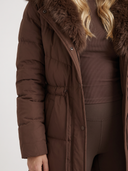 Arwen | Long Quilted Puffer Coat – Winter Hooded Drawstring Waist Zip Front