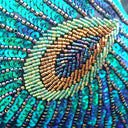 Astrid | Beaded Shell Clutch Bag – Evening Peacock Pattern Frame Closure