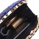 Astrid | Beaded Shell Clutch Bag – Evening Peacock Pattern Frame Closure