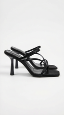 Aubrey | Strappy Heeled Sandals – Square Toe Slip On Evening Shoes
