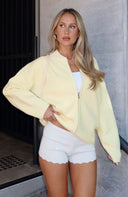 Augusta | Zip Front Knit Cardigan – Crew Neck Drop Shoulder Long Sleeve