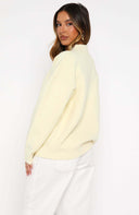 Augusta | Zip Front Knit Cardigan – Crew Neck Drop Shoulder Long Sleeve